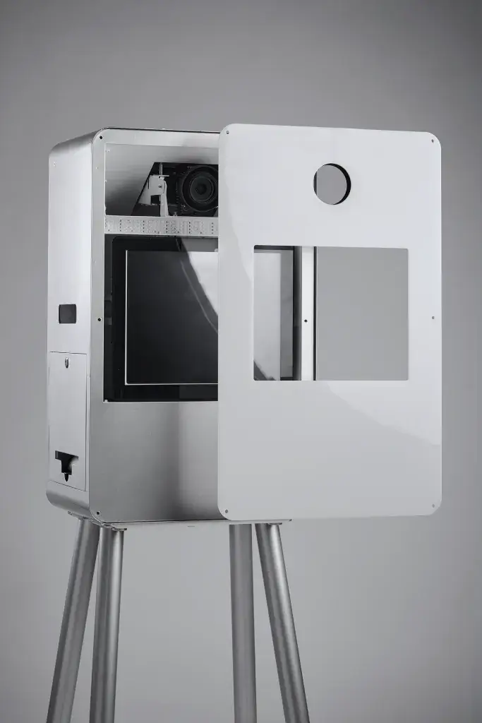 Front panel open — camera and screen inside